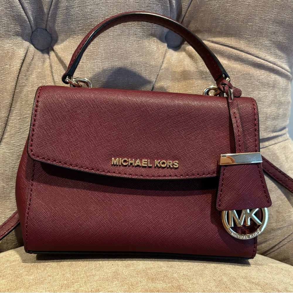 Burgundy Michael Kors Ava Mini Crossbody Bag - Great condition
